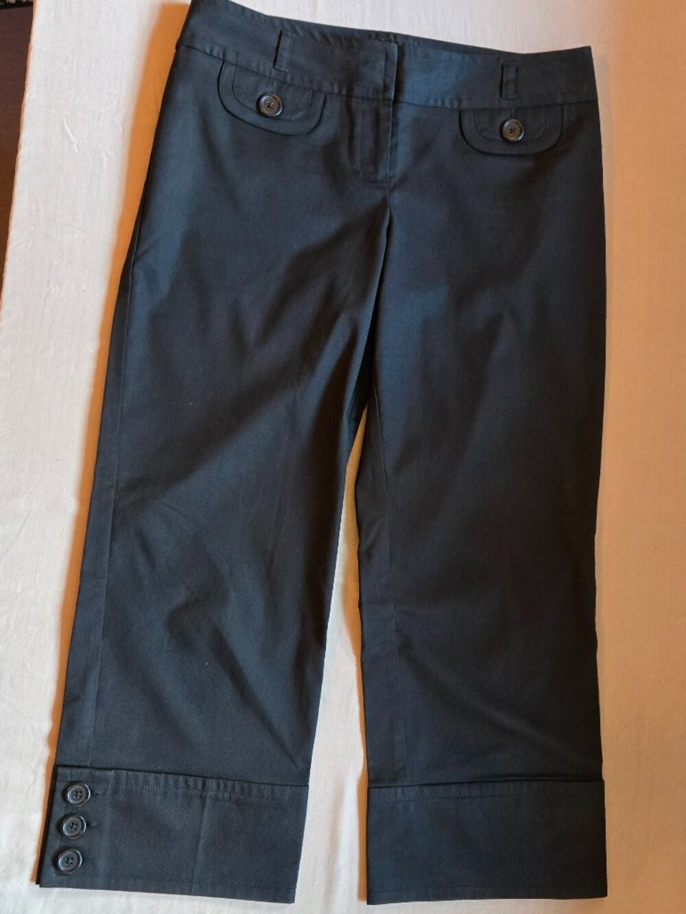 LOFT Marisa Fit Black Button Accented Capri Pants Crop Size 6 Classic - Picture 14 of 14
